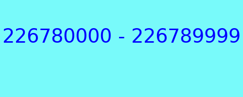 226780000 - 226789999 who called