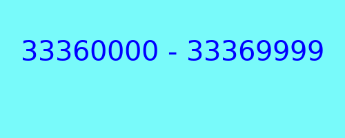 33360000 - 33369999 who called