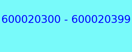 600020300 - 600020399 who called