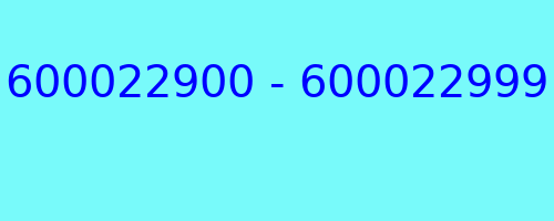 600022900 - 600022999 who called