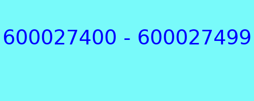 600027400 - 600027499 who called