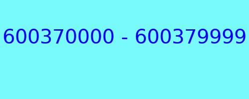 600370000 - 600379999 who called