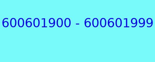 600601900 - 600601999 who called