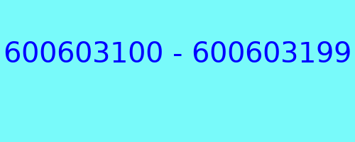 600603100 - 600603199 who called