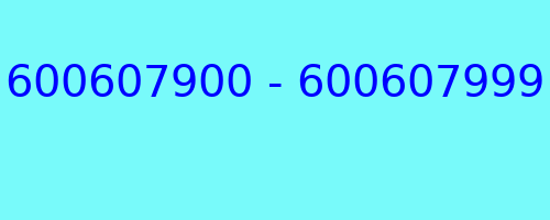 600607900 - 600607999 who called