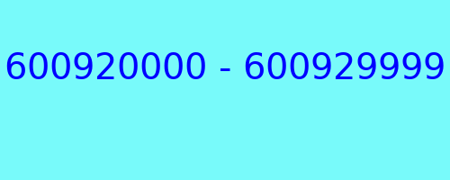 600920000 - 600929999 who called