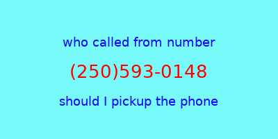 who called me (250)593-0148  should I answer the phone?