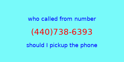 who called me (440)738-6393  should I answer the phone?