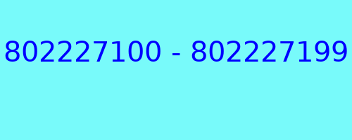 802227100 - 802227199 qui a appelé