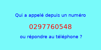 qui a appelé 0297760548  ou répondre au téléphone ?