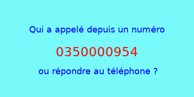 qui a appelé 0350000954  ou répondre au téléphone ?