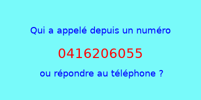 qui a appelé 0416206055  ou répondre au téléphone ?