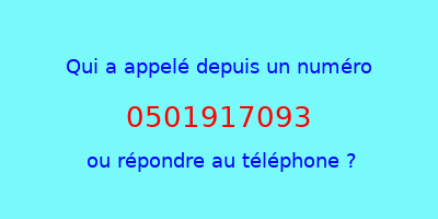 qui a appelé 0501917093  ou répondre au téléphone ?