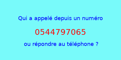 qui a appelé 0544797065  ou répondre au téléphone ?