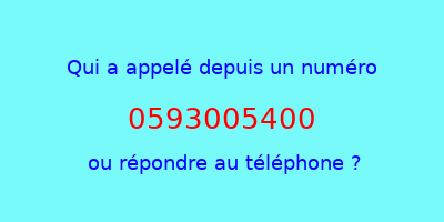 qui a appelé 0593005400  ou répondre au téléphone ?