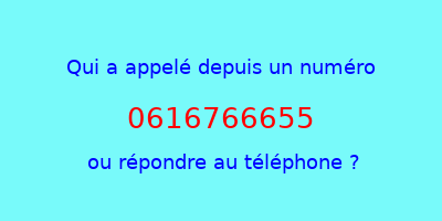 qui a appelé 0616766655  ou répondre au téléphone ?