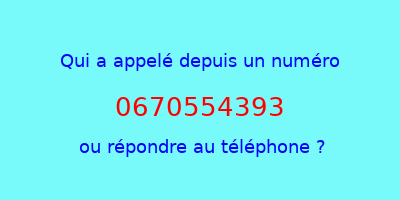 qui a appelé 0670554393  ou répondre au téléphone ?