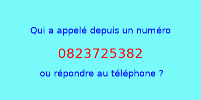 qui a appelé 0823725382  ou répondre au téléphone ?