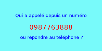 qui a appelé 0987763888  ou répondre au téléphone ?