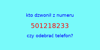 kto dzwonił 501218233  czy odebrać telefon?