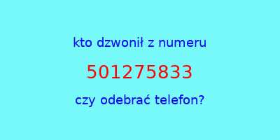 kto dzwonił 501275833  czy odebrać telefon?