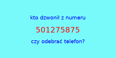 kto dzwonił 501275875  czy odebrać telefon?