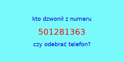 kto dzwonił 501281363  czy odebrać telefon?