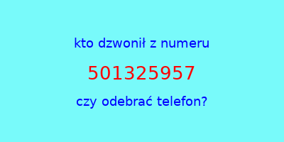 kto dzwonił 501325957  czy odebrać telefon?