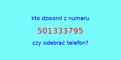 kto dzwonił 501333795  czy odebrać telefon?