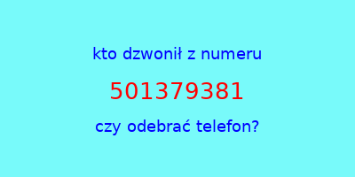 kto dzwonił 501379381  czy odebrać telefon?