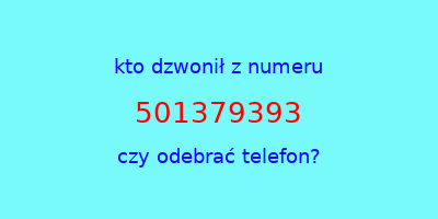 kto dzwonił 501379393  czy odebrać telefon?