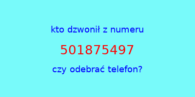 kto dzwonił 501875497  czy odebrać telefon?