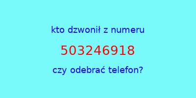 kto dzwonił 503246918  czy odebrać telefon?