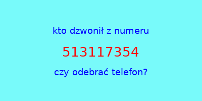 kto dzwonił 513117354  czy odebrać telefon?