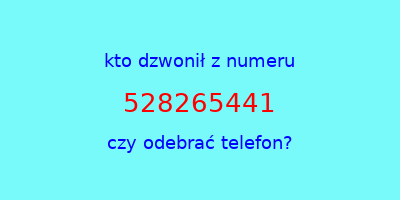 kto dzwonił 528265441  czy odebrać telefon?