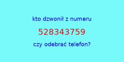 kto dzwonił 528343759  czy odebrać telefon?