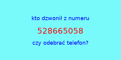 kto dzwonił 528665058  czy odebrać telefon?