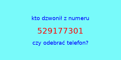 kto dzwonił 529177301  czy odebrać telefon?