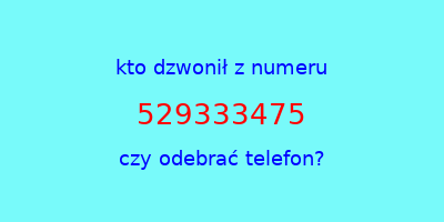 kto dzwonił 529333475  czy odebrać telefon?