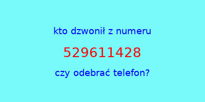 kto dzwonił 529611428  czy odebrać telefon?