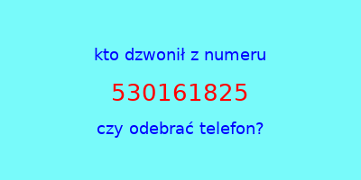 kto dzwonił 530161825  czy odebrać telefon?