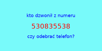 kto dzwonił 530835538  czy odebrać telefon?