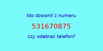 kto dzwonił 531670875  czy odebrać telefon?