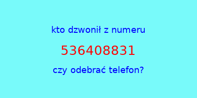 kto dzwonił 536408831  czy odebrać telefon?