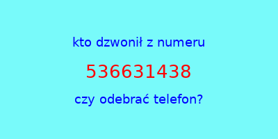 kto dzwonił 536631438  czy odebrać telefon?