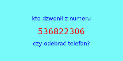 kto dzwonił 536822306  czy odebrać telefon?