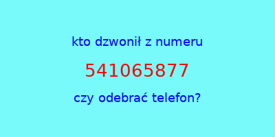 kto dzwonił 541065877  czy odebrać telefon?