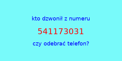 kto dzwonił 541173031  czy odebrać telefon?