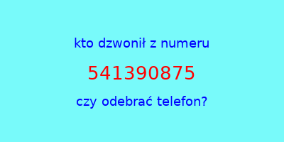 kto dzwonił 541390875  czy odebrać telefon?