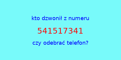 kto dzwonił 541517341  czy odebrać telefon?